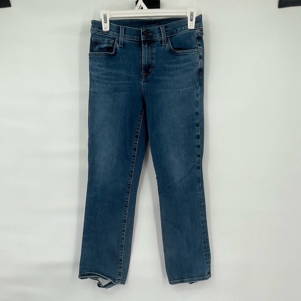J brand selena midrise crop boot dark wash distressed jeans
